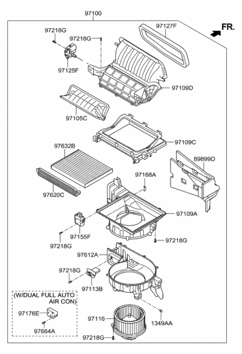 2018 Hyundai Santa Fe Sport Heater System-Heater & Blower Diagram 2