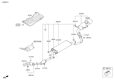 2016 Hyundai Santa Fe Sport Muffler & Exhaust Pipe Diagram 1