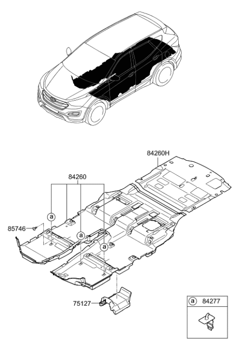 2017 Hyundai Santa Fe Sport Carpet Assembly-Floor Diagram for 84260-4Z100-RYN
