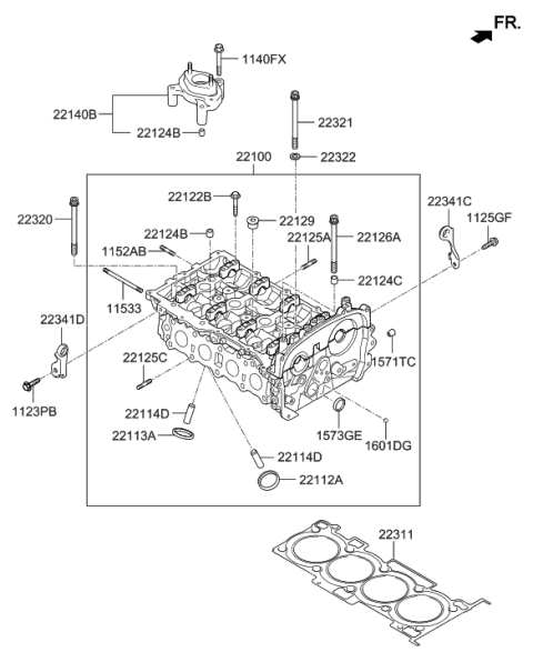 2016 Hyundai Santa Fe Sport Cylinder Head Diagram 2