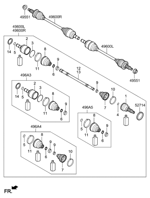 2018 Hyundai Santa Fe Sport Drive Shaft (Rear) Diagram