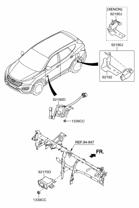 2018 Hyundai Santa Fe Sport Head Lamp Diagram 2