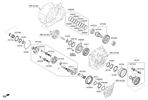 2017 Hyundai Santa Fe Sport Shaft-Output Diagram for 45722-3B200