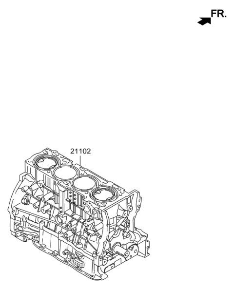 2016 Hyundai Santa Fe Sport Short Engine Assy Diagram 1