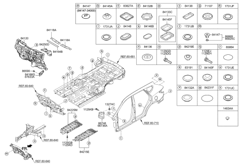 2016 Hyundai Santa Fe Sport Pad Assembly-Isolation Dash Panel Diagram for 84120-4Z100