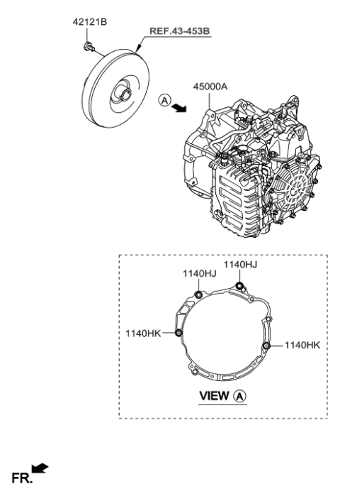 2016 Hyundai Santa Fe Sport Transaxle Assy-Auto Diagram 2