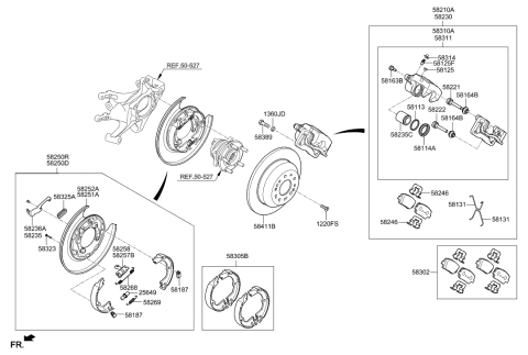 2018 Hyundai Santa Fe Sport Brake Assembly-Rear Wheel,RH Diagram for 58230-4Z700