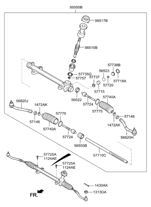 2016 Hyundai Santa Fe Sport Power Steering Gear Box Diagram