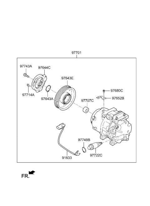 2016 Hyundai Santa Fe Sport Air conditioning System-Cooler Line Diagram 3