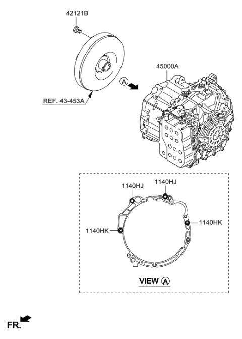 2017 Hyundai Santa Fe Sport Transaxle Assy-Auto Diagram 1