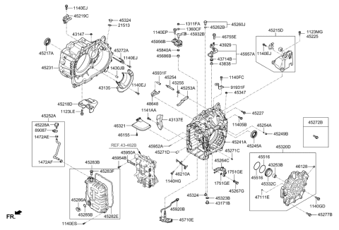 2018 Hyundai Santa Fe Sport Auto Transmission Case Diagram 2