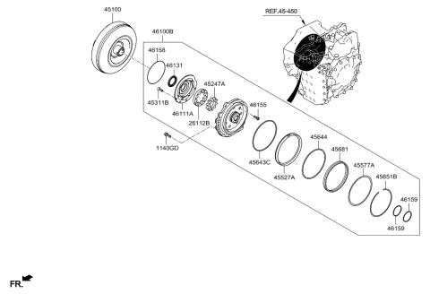 2017 Hyundai Santa Fe Sport Oil Pump & TQ/Conv-Auto Diagram 1