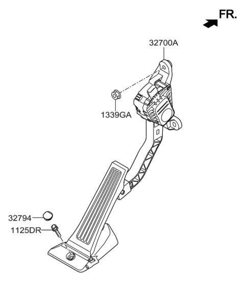 2018 Hyundai Santa Fe Sport Accelerator Pedal Diagram