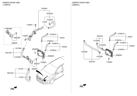 2023 Hyundai Santa Fe Hybrid Hose Assembly-Radaator,Lower Diagram for 25415-D5500