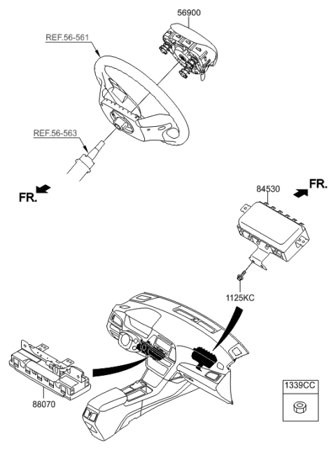 2017 Hyundai Sonata Air Bag Assembly-Passenger Diagram for 84530-C2500