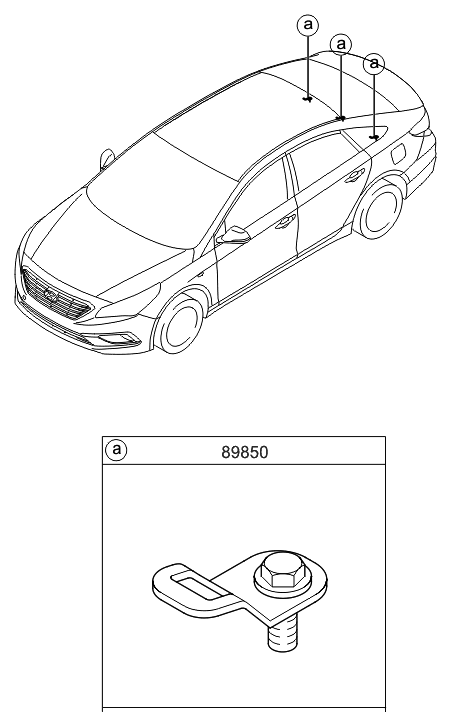 2016 Hyundai Sonata Holder Assembly-Child Rest Hook Diagram for 89891-C2000