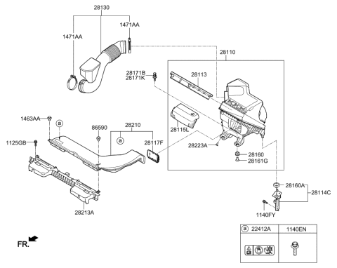 2015 Hyundai Sonata Air Cleaner Diagram 2