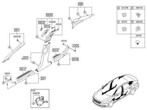 2016 Hyundai Sonata Knob-Height Adjuster,RH Diagram for 85844-C2000-TTX