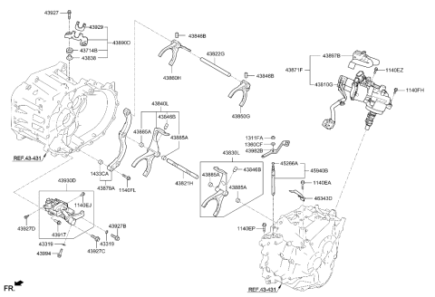 2015 Hyundai Sonata Actuator Assembly-Gear Diagram for 43800-2D005