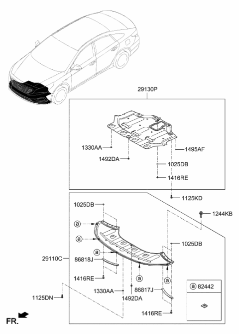 2017 Hyundai Sonata Deflector-Front Wheel,LH Diagram for 86817-C2300