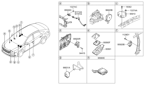 2016 Hyundai Sonata Module Assembly-Air Bag Control Diagram for 95910-C2000