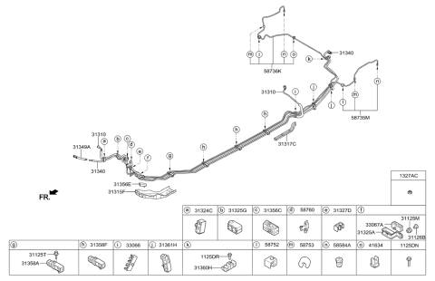 2015 Hyundai Sonata Clamp Diagram for 31354-C1500