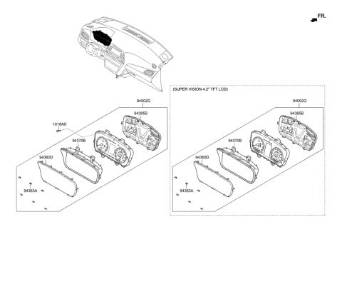 2016 Hyundai Sonata Cluster Assembly-Instrument Diagram for 94021-C2100