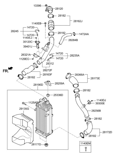 2016 Hyundai Sonata Turbocharger & Intercooler Diagram 3