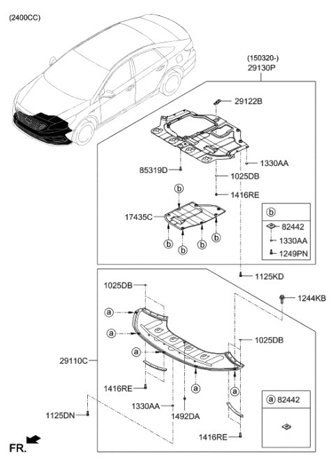 2016 Hyundai Sonata Panel Assembly-Under Cover Diagram for 29110-C2100