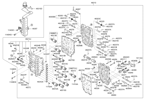 2017 Hyundai Sonata Transmission Valve Body Diagram