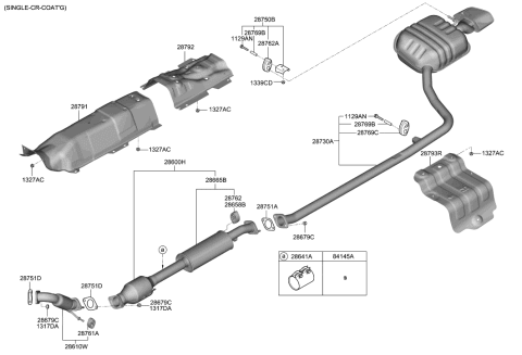 2017 Hyundai Sonata Rear Muffler Assembly Diagram for 28710-C1010