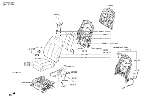 2017 Hyundai Sonata Front Seat Diagram 3