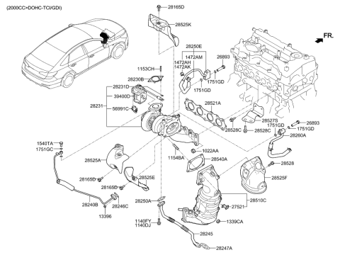 2017 Hyundai Sonata Clip-Wire Diagram for 39212-2G300