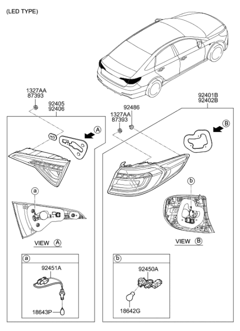 2015 Hyundai Sonata Rear Combination Lamp Diagram 2