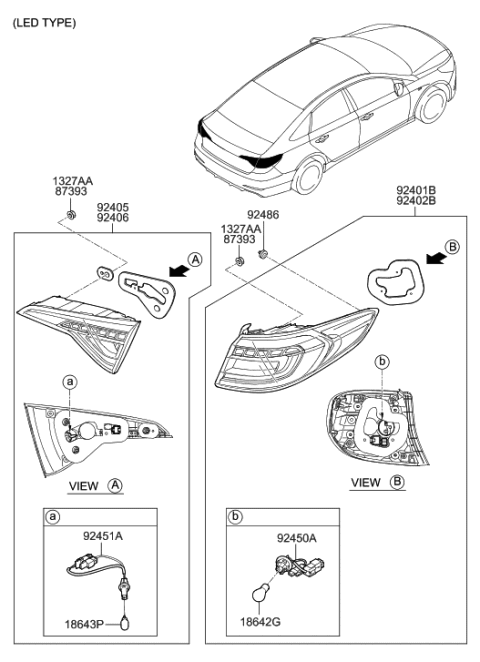 2017 Hyundai Sonata Rear Combination Lamp Diagram 2