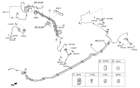 2015 Hyundai Sonata Tube-Master Cylinder To Hydraulic Unit,Pri Diagram for 58722-C2100