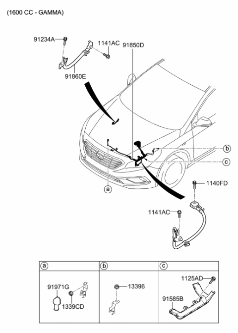 2022 Hyundai Tucson PROTECTOR-WIRING Diagram for 91972-C1800