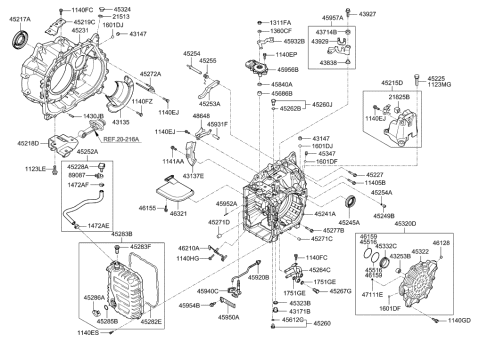 2017 Hyundai Sonata Auto Transmission Case Diagram