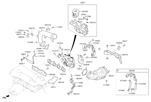 2016 Hyundai Sonata TURBOCHARGER Diagram for 28231-2B770