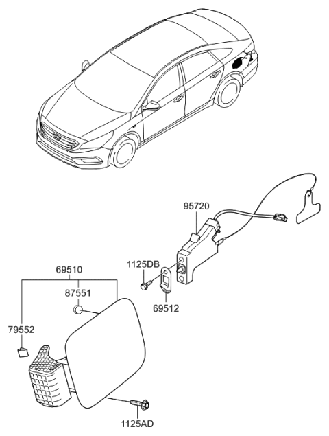 2016 Hyundai Sonata Fuel Filler Door Diagram