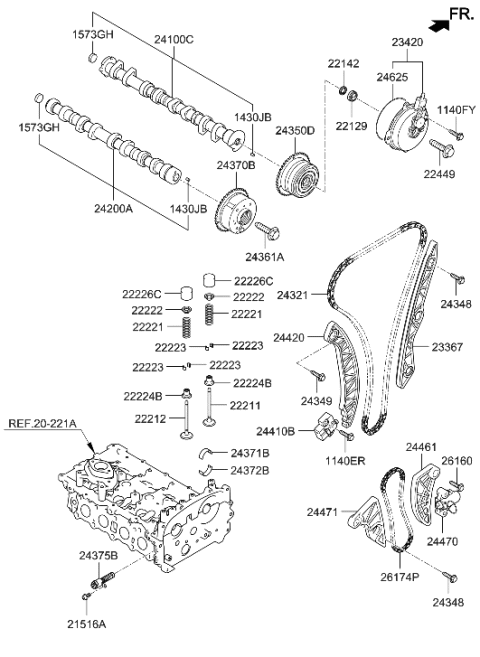 2015 Hyundai Sonata Camshaft & Valve Diagram 3