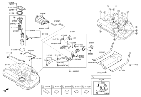 2022 Hyundai Tucson Sensor Assembly-Pressure Diagram for 31140-B1000