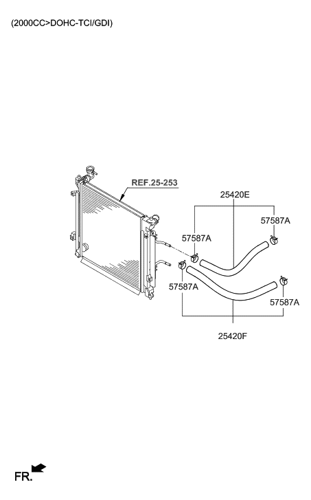 2015 Hyundai Sonata Hose Assembly-Oil Cooling Diagram for 25425-C1100