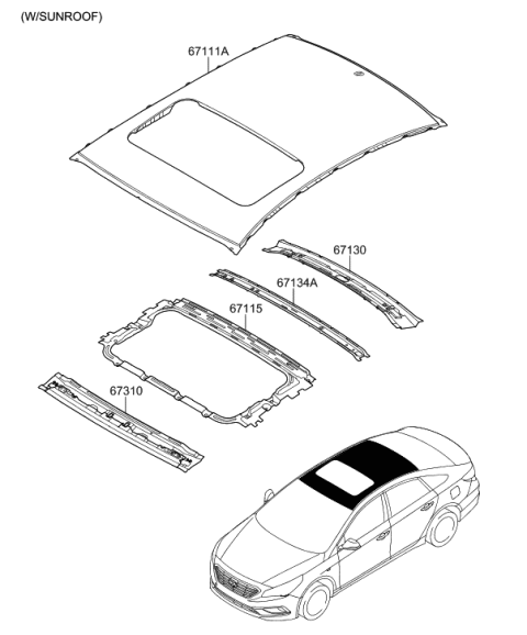 2016 Hyundai Sonata Roof Panel Diagram 3