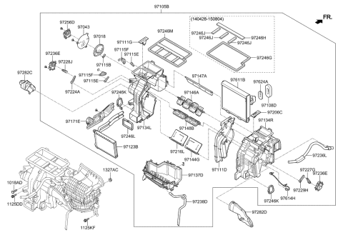 2023 Hyundai Santa Fe Hybrid Core & Seal Assembly-Heater Diagram for 97138-C2000