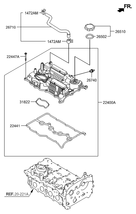 2015 Hyundai Sonata Rocker Cover Diagram 1