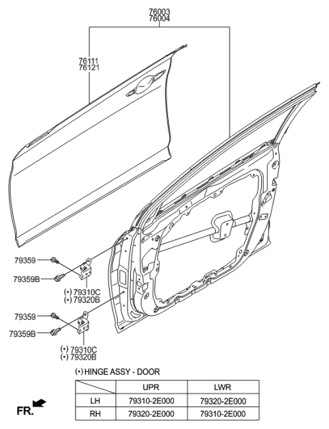2022 Hyundai Tucson Panel Assembly-Front Door,RH Diagram for 76004-C2000