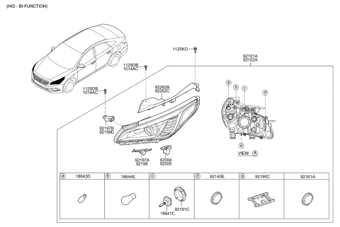 2022 Hyundai Tucson Ballast Assembly-Headlamp Diagram for 92190-A9100