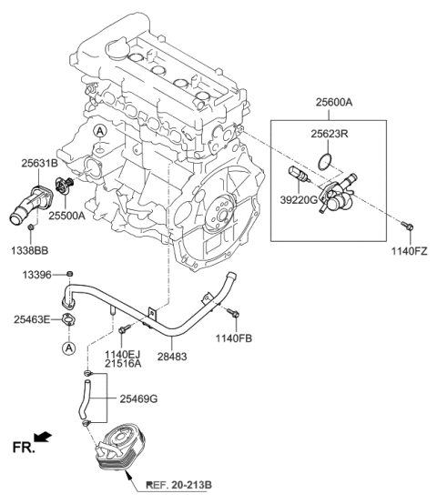 2017 Hyundai Sonata Coolant Pipe & Hose Diagram 5