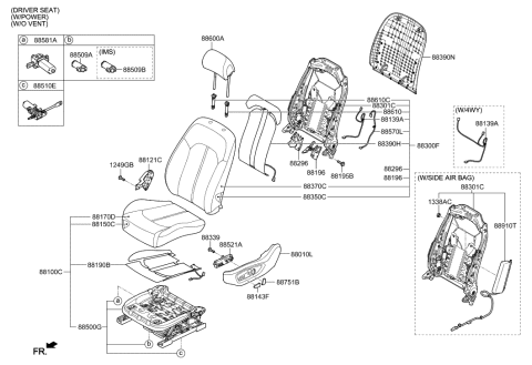 2017 Hyundai Sonata Front Seat Diagram 4